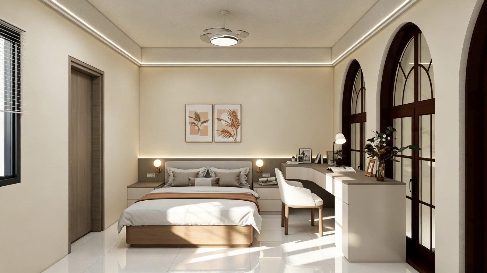 Design rendering of master bedroom — Malaysia detached house renovation, WUMEI